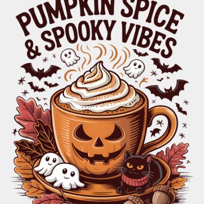 Pumpkin Spice   Spooky Vibes Fall PNG Thumbnail