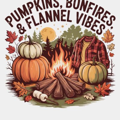 Pumpkins Bonfires Flannel Fall Shirt PNG Thumbnail