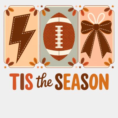 Retro Coquette Football Bow Fall PNG Thumbnail