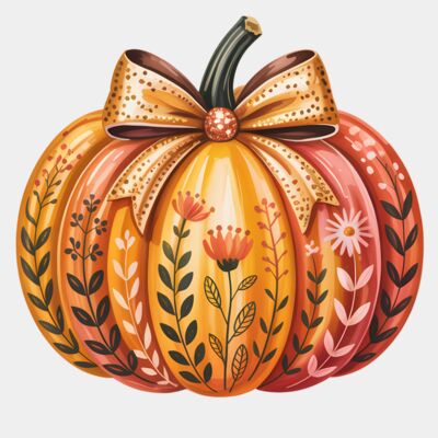 Boho Fall Pumpkin Png  coquette Pumpkin Thumbnail