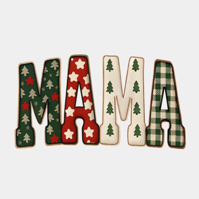Christmas Mama PNG  Patchwork Holiday Letters Thumbnail