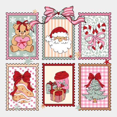 Pink Christmas Stamps Thumbnail